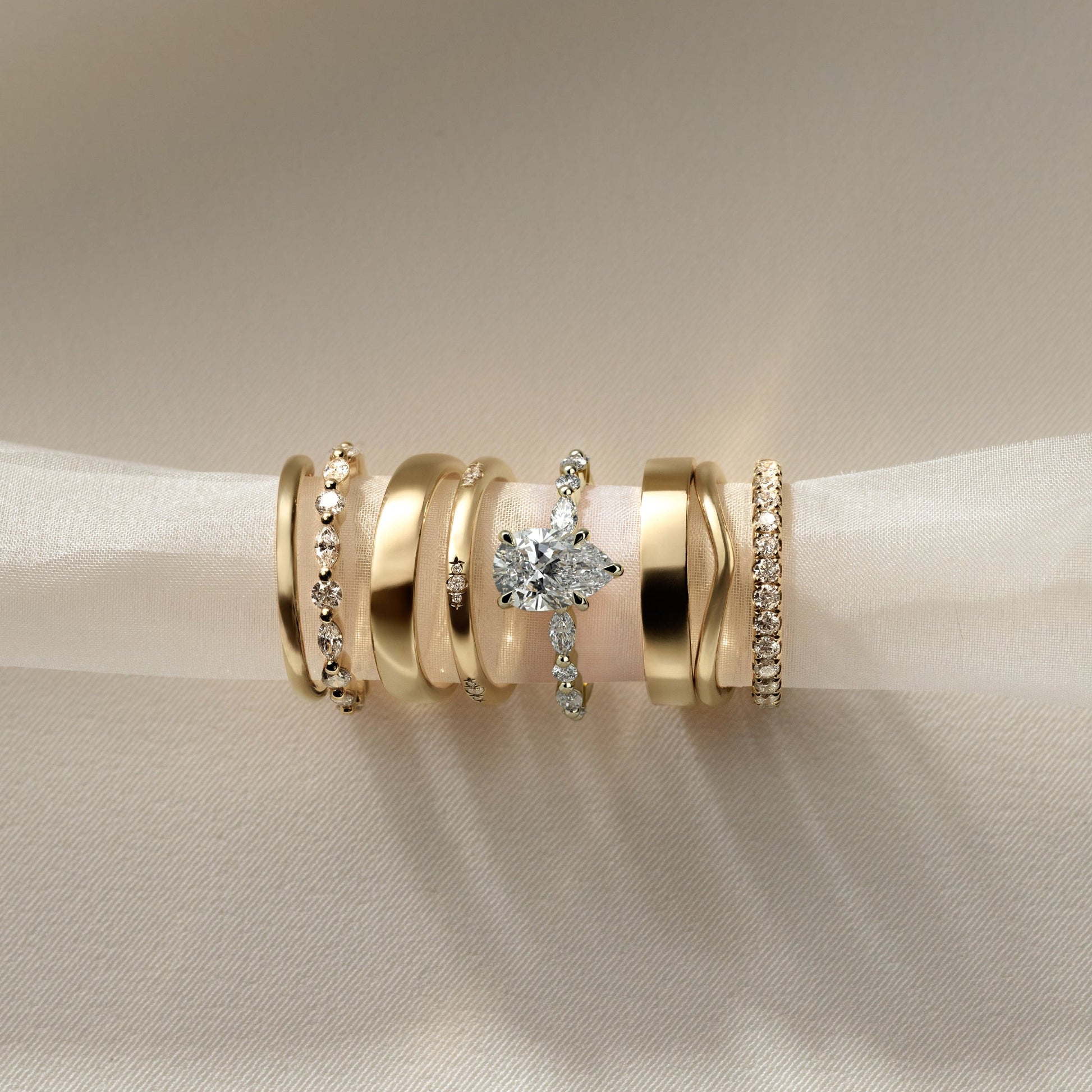 2 CT Pear Dainty Pave Moissanite Engagement Ring