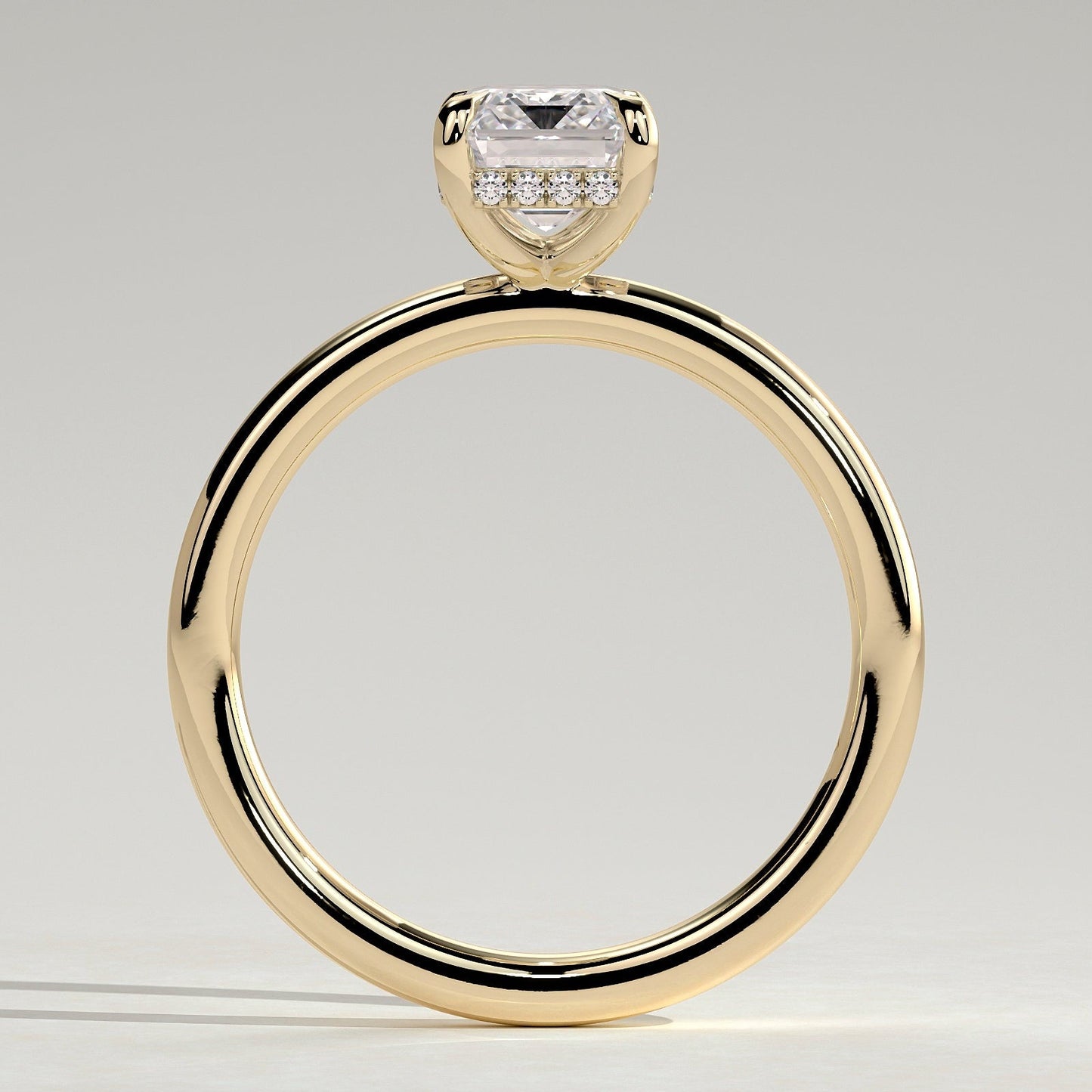 2 CT Emerald Hidden Halo Moissanite Engagement Ring