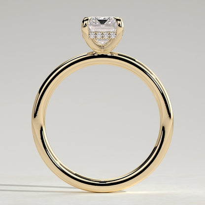 2 CT Emerald Hidden Halo Moissanite Engagement Ring