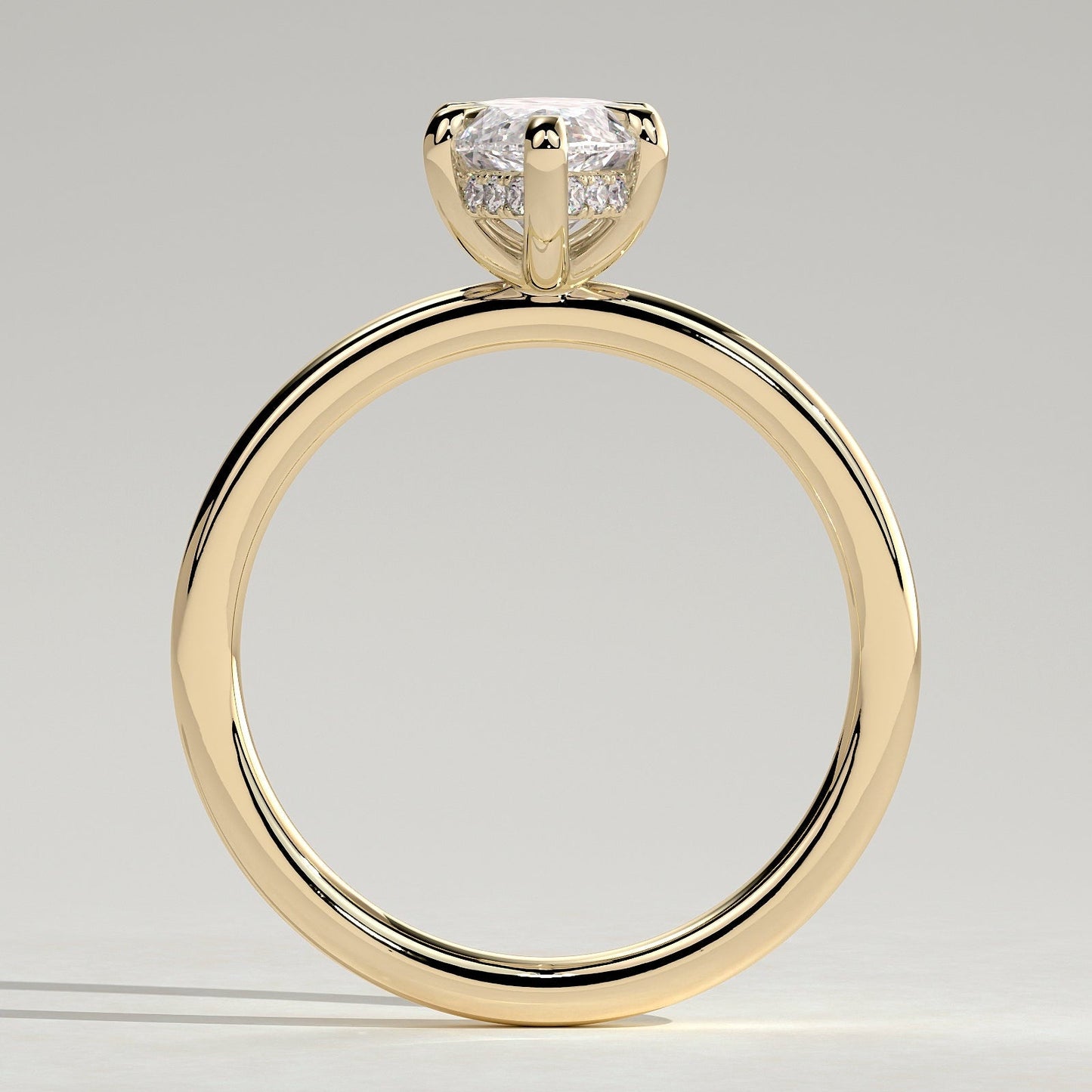 2 CT Marquise Hidden Halo Moissanite Engagement Ring