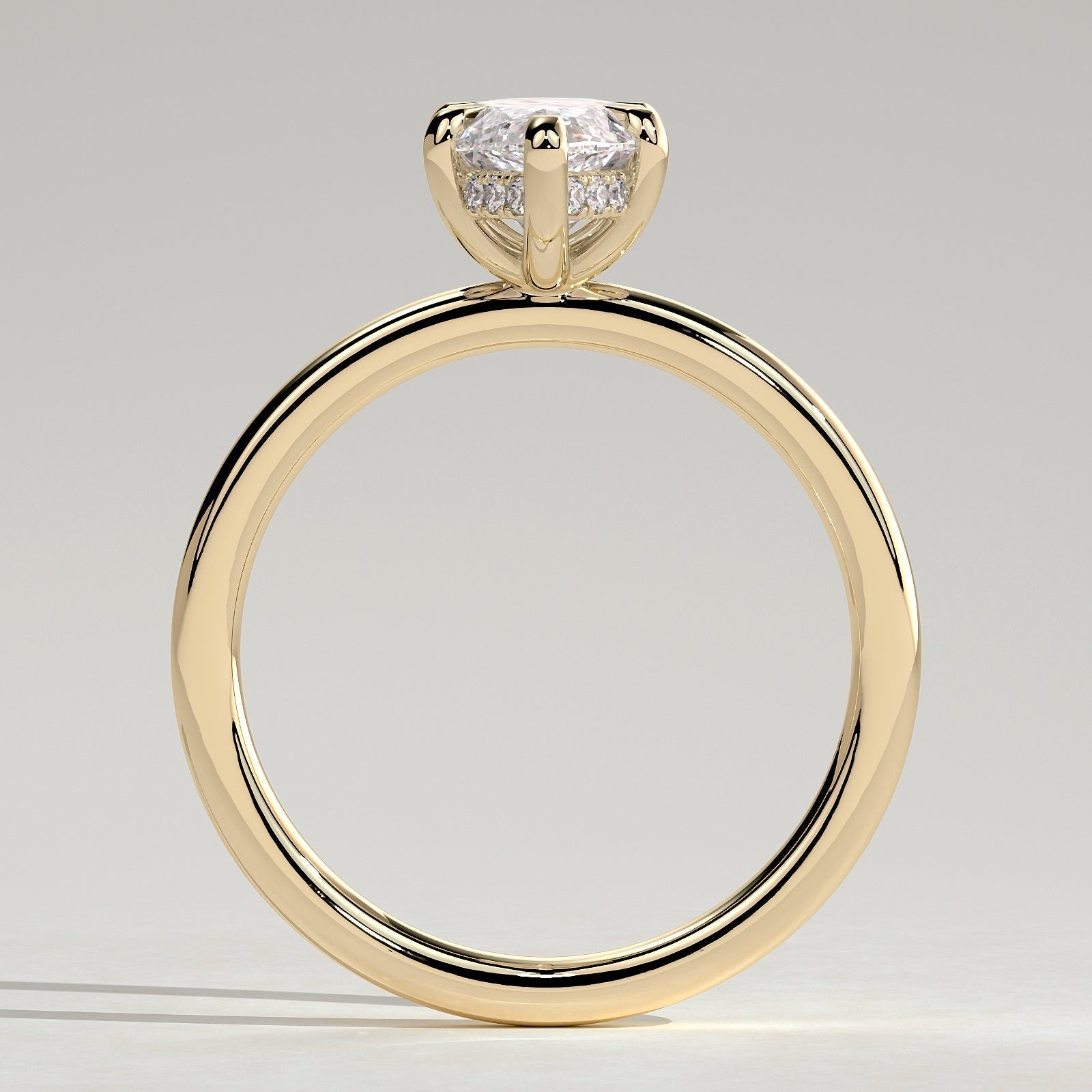 2 CT Marquise Hidden Halo Moissanite Engagement Ring