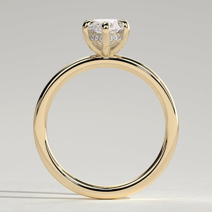 2 CT Marquise Hidden Halo Moissanite Engagement Ring