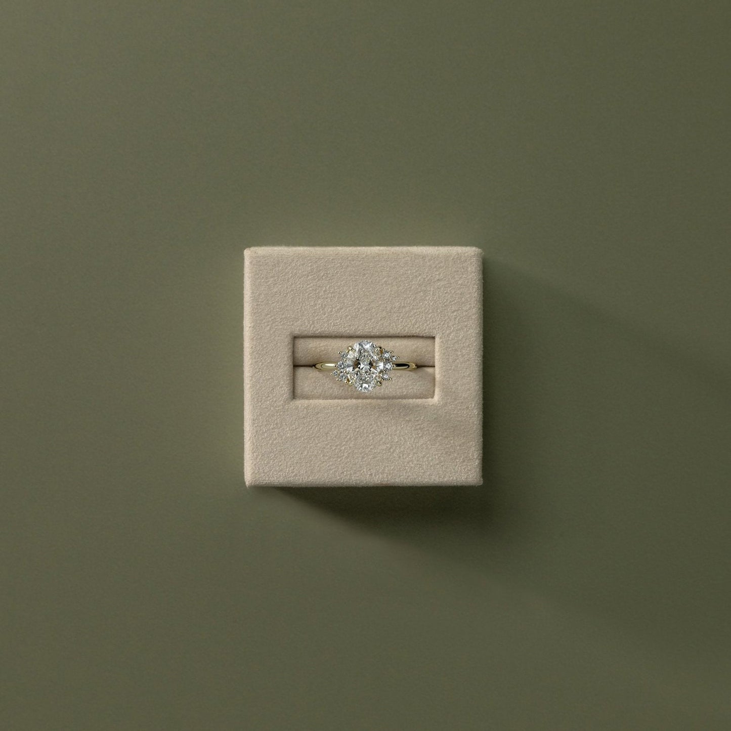 2 CT Oval Cluster Moissanite Engagement Ring