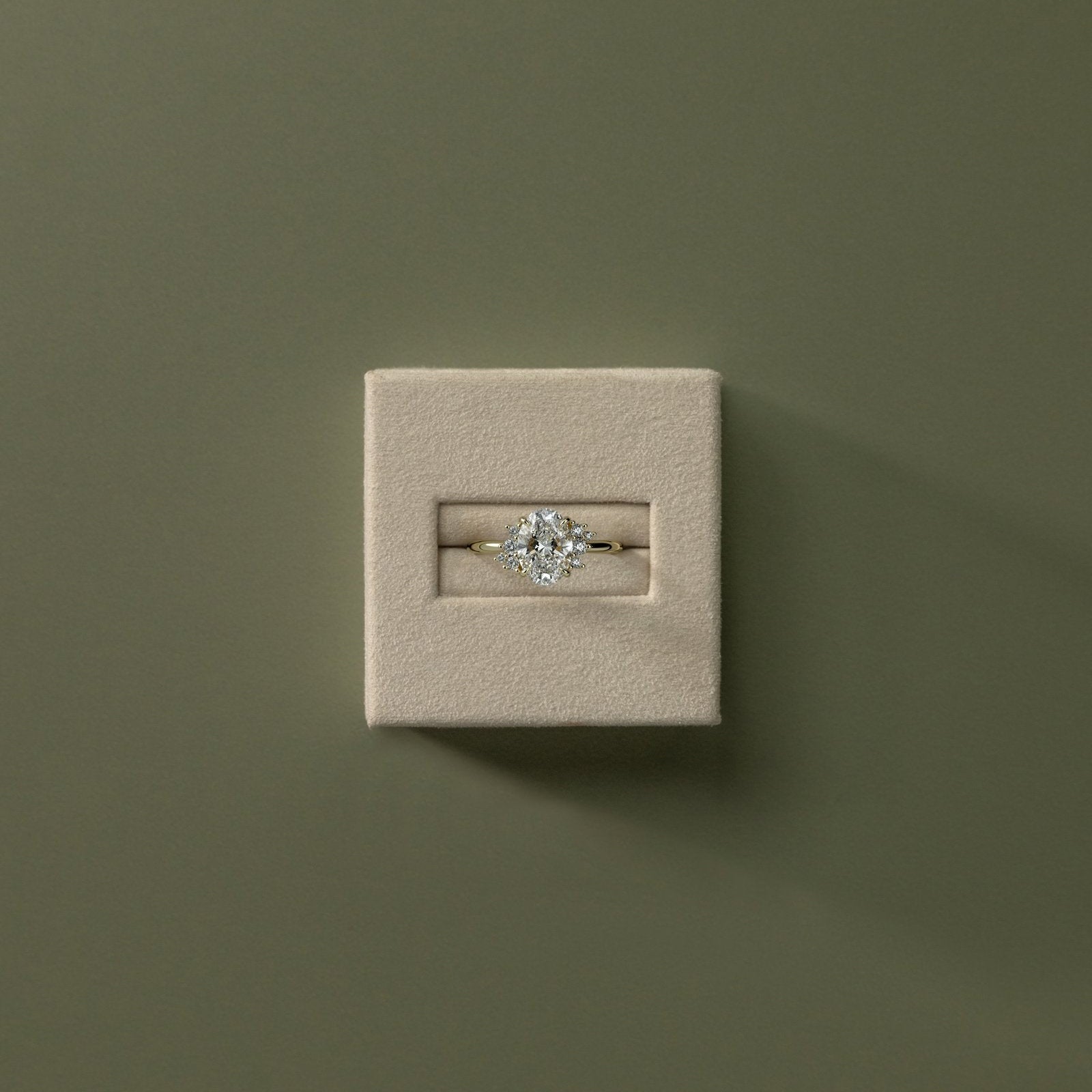 2 CT Oval Cluster Moissanite Engagement Ring