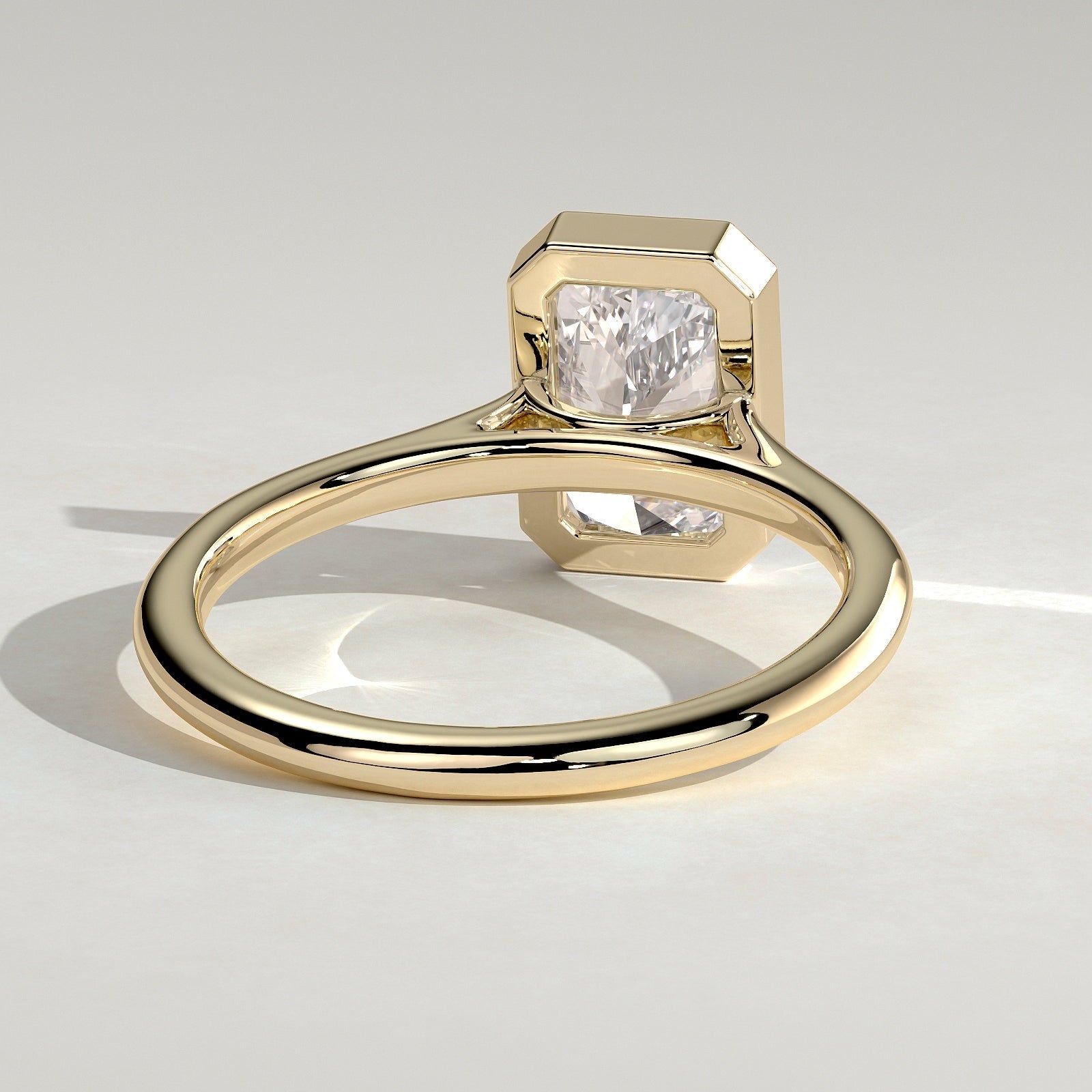 2 CT Radiant Bezel Solitaire Moissanite Engagement Ring