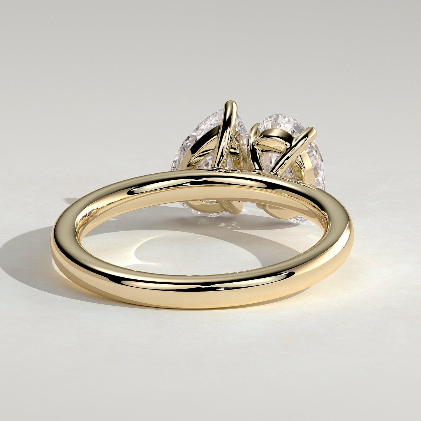 1 CT Pear Toi et Moi Moissanite Engagement Ring