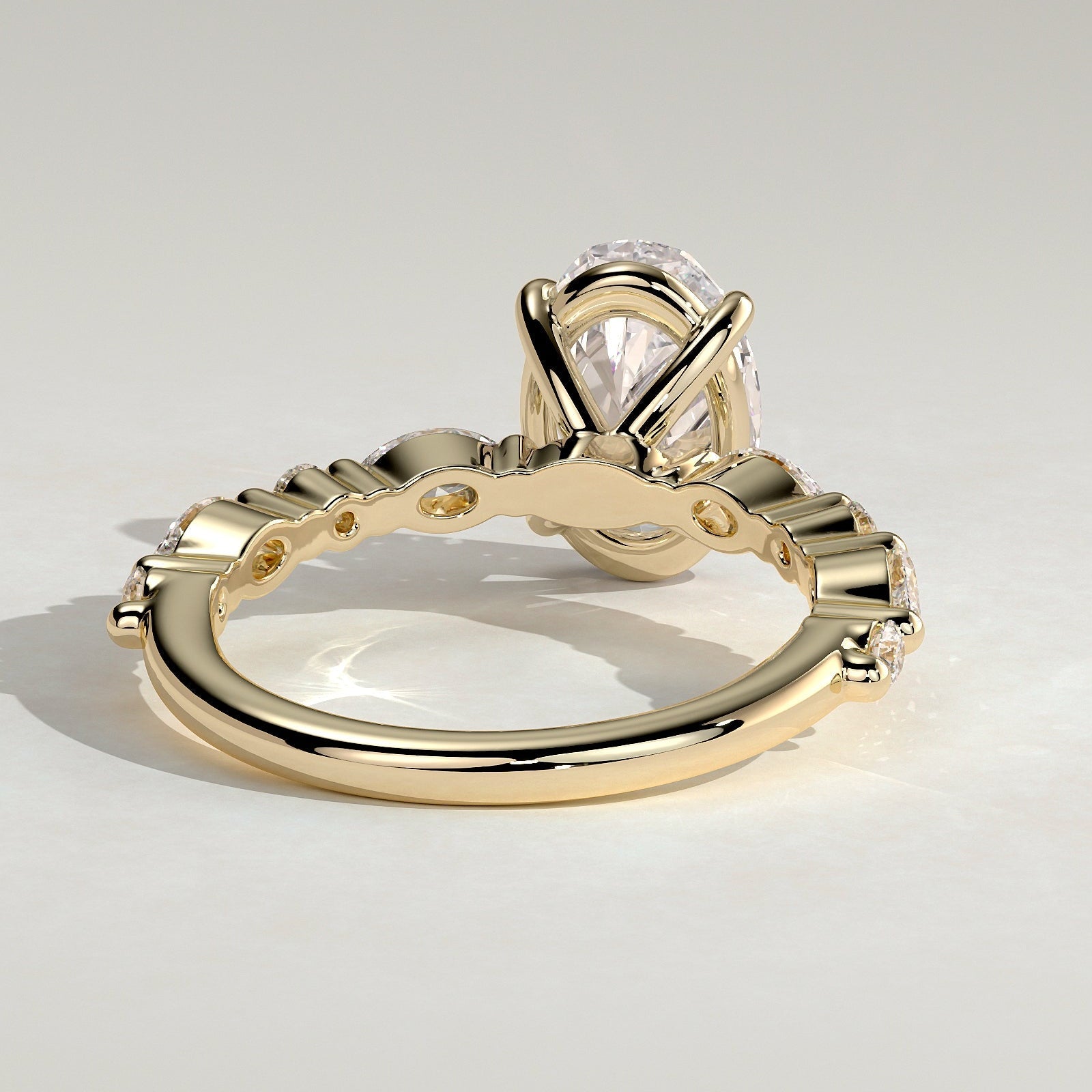 2 CT Oval Cluster Moissanite Engagement Ring