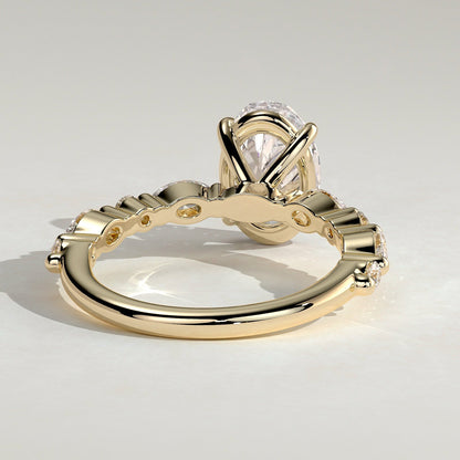 2 CT Oval Cluster Moissanite Engagement Ring