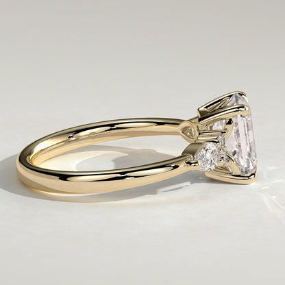 2 CT Emerald Cluster Side Stone Moissanite Engagement Ring