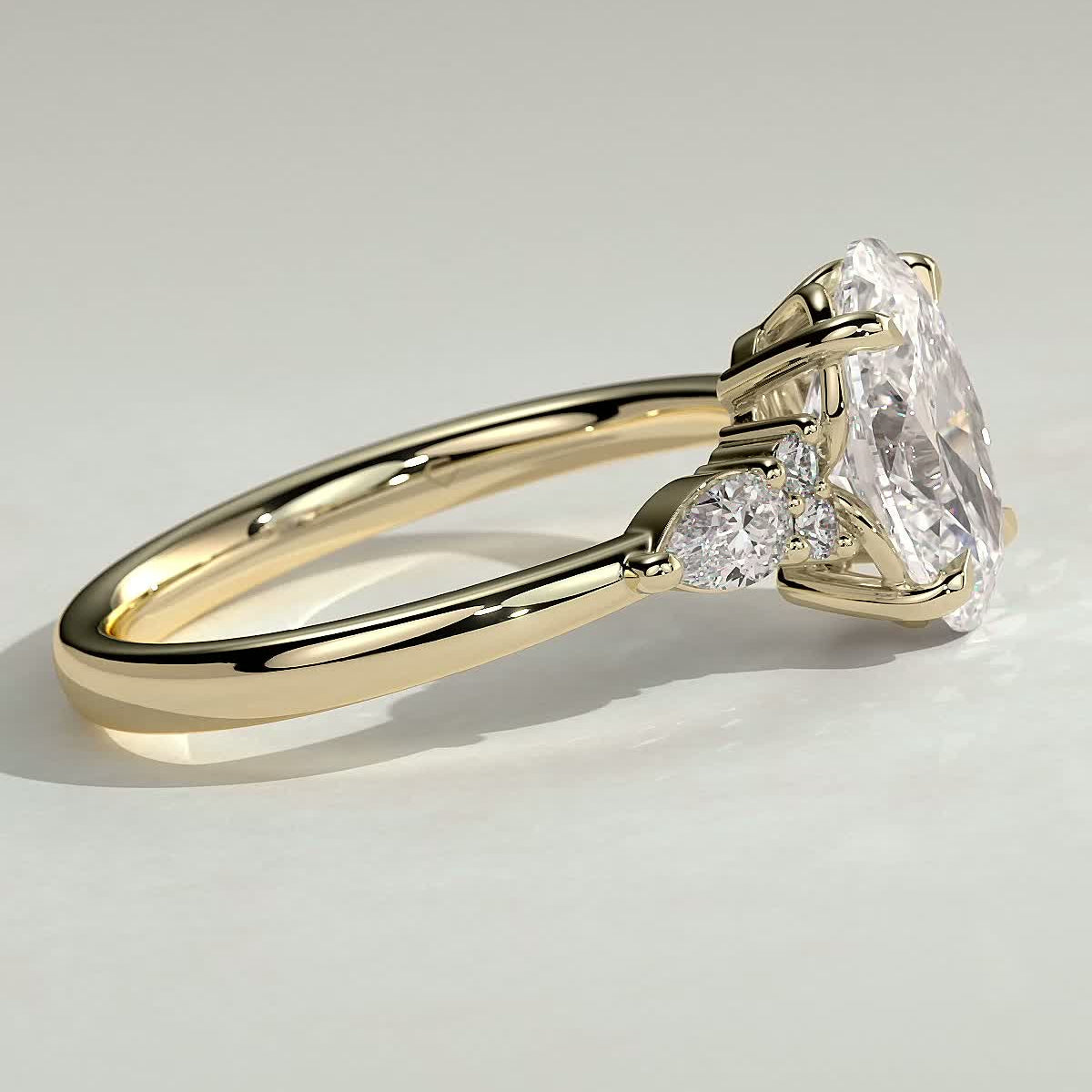 2 CT Oval Cluster Moissanite Engagement Ring