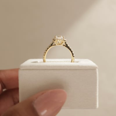 2 CT Pear Halo & Pave Moissanite Engagement Ring