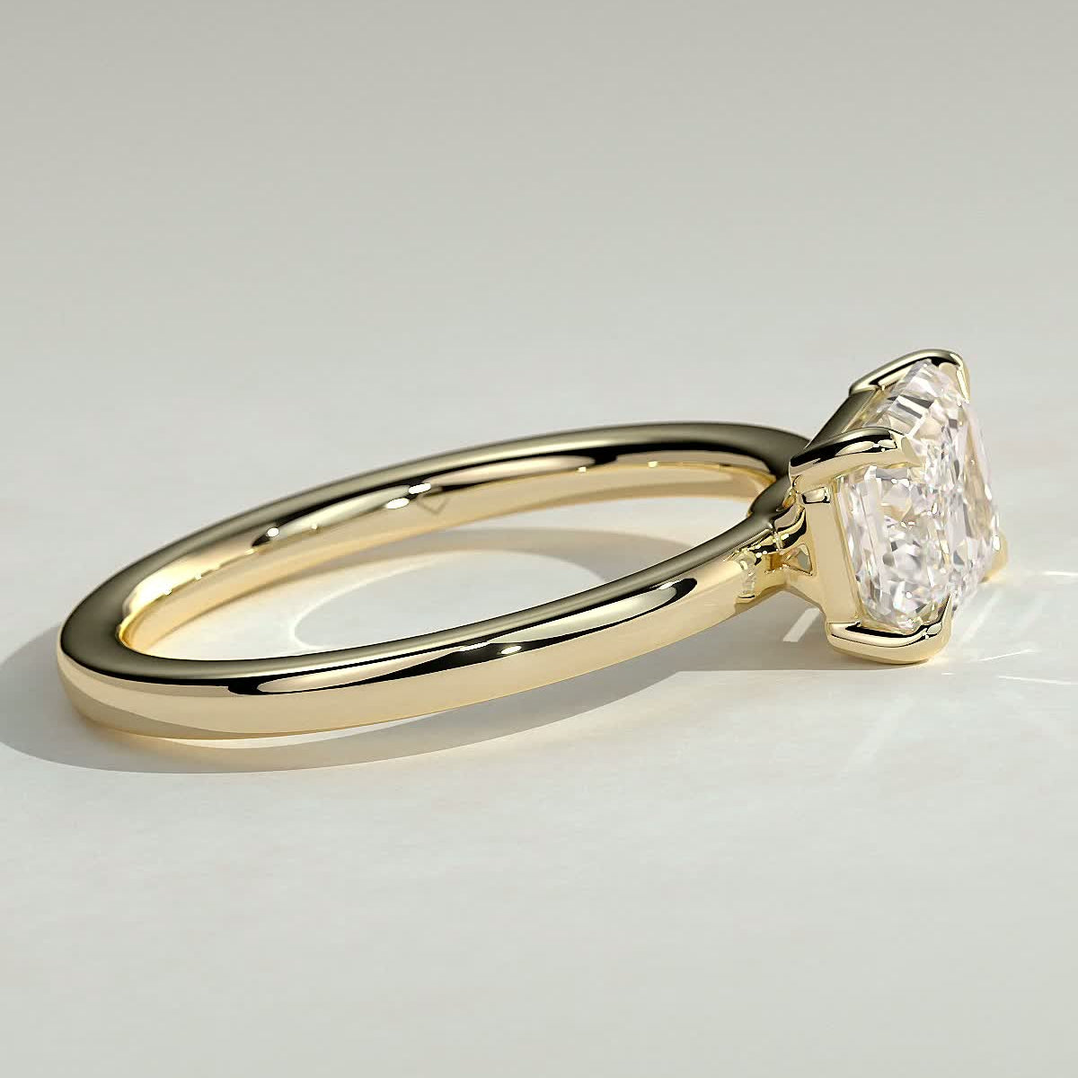 2 CT East West Emerald Solitaire Moissanite Engagement Ring