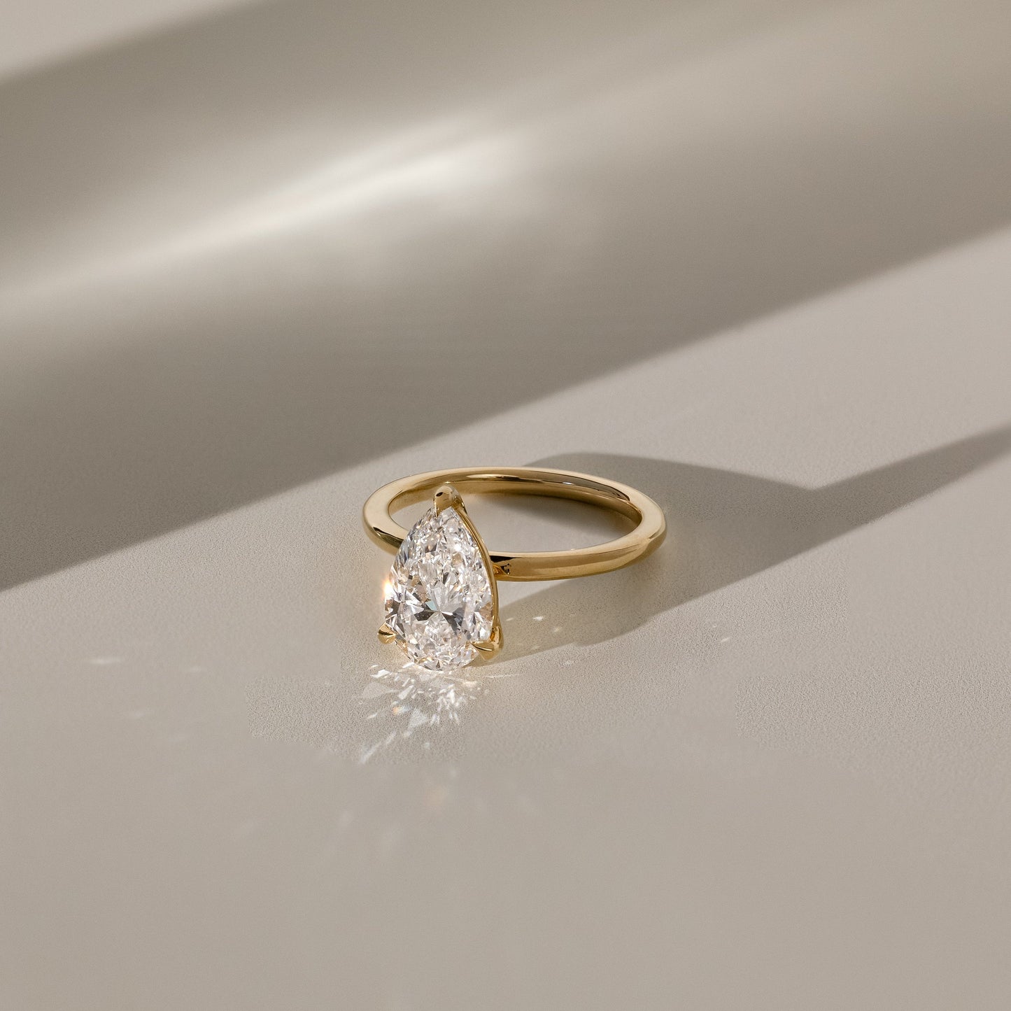 2 CT Pear Solitaire Moissanite Engagement Ring