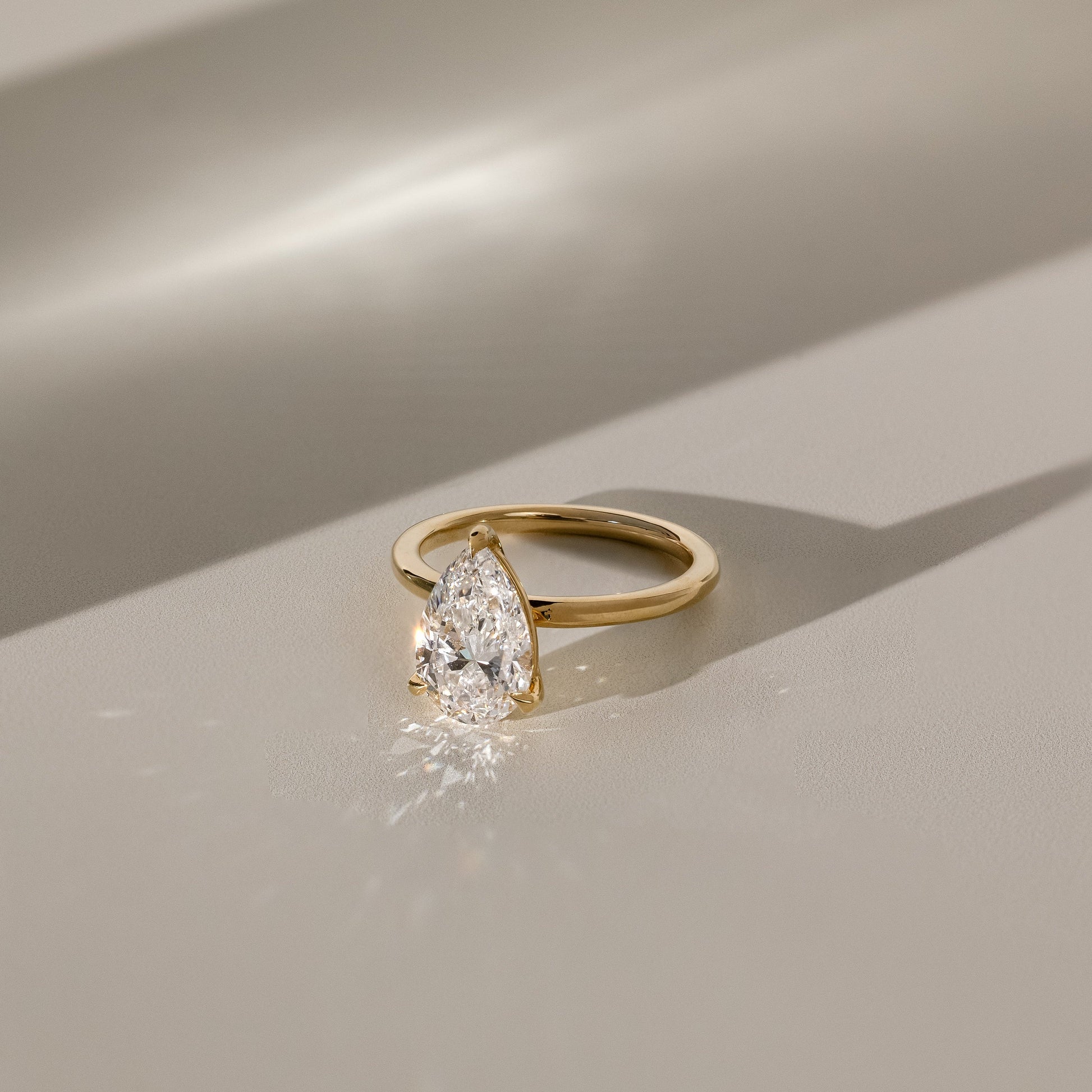 2 CT Pear Solitaire Moissanite Engagement Ring