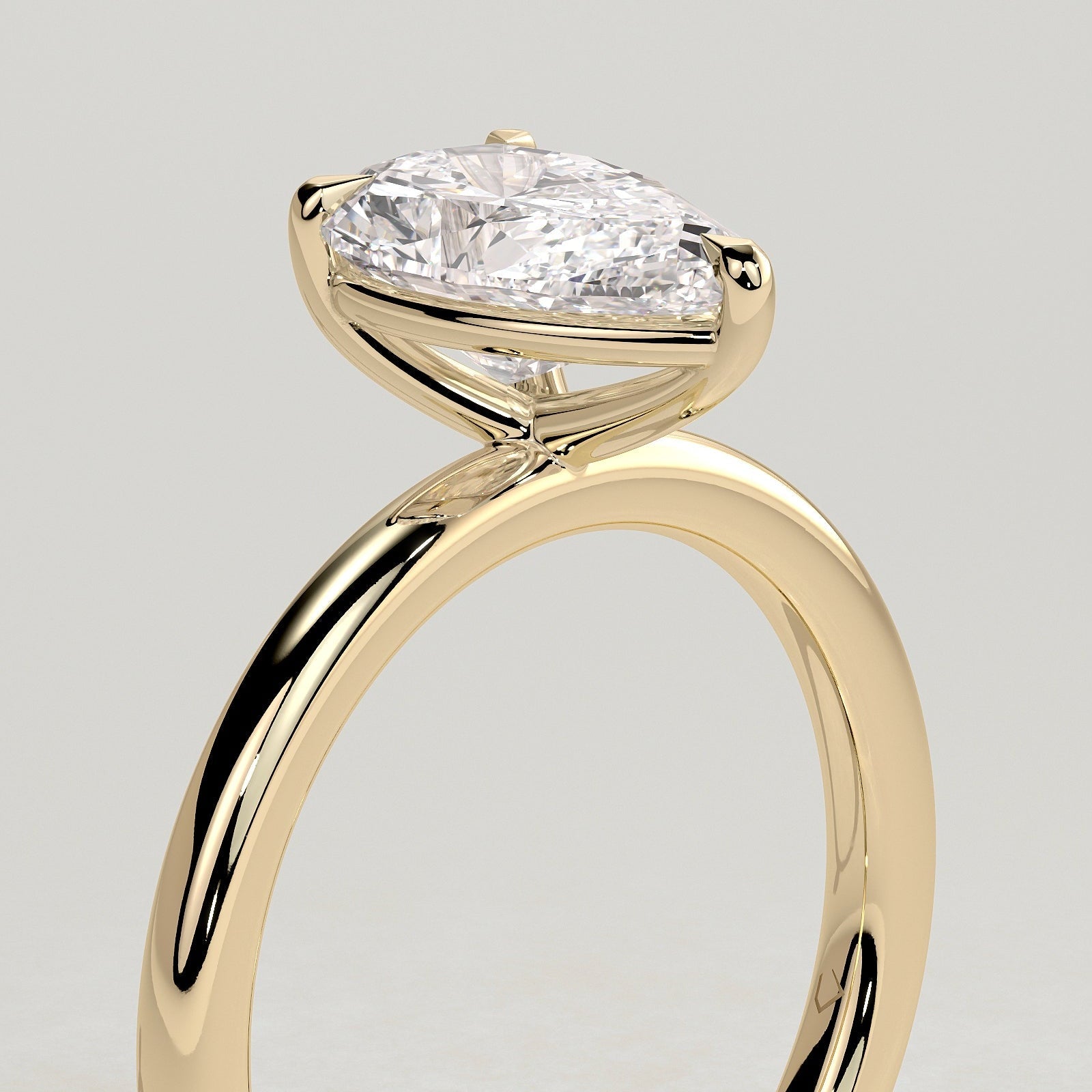 2 CT Pear Solitaire Moissanite Engagement Ring