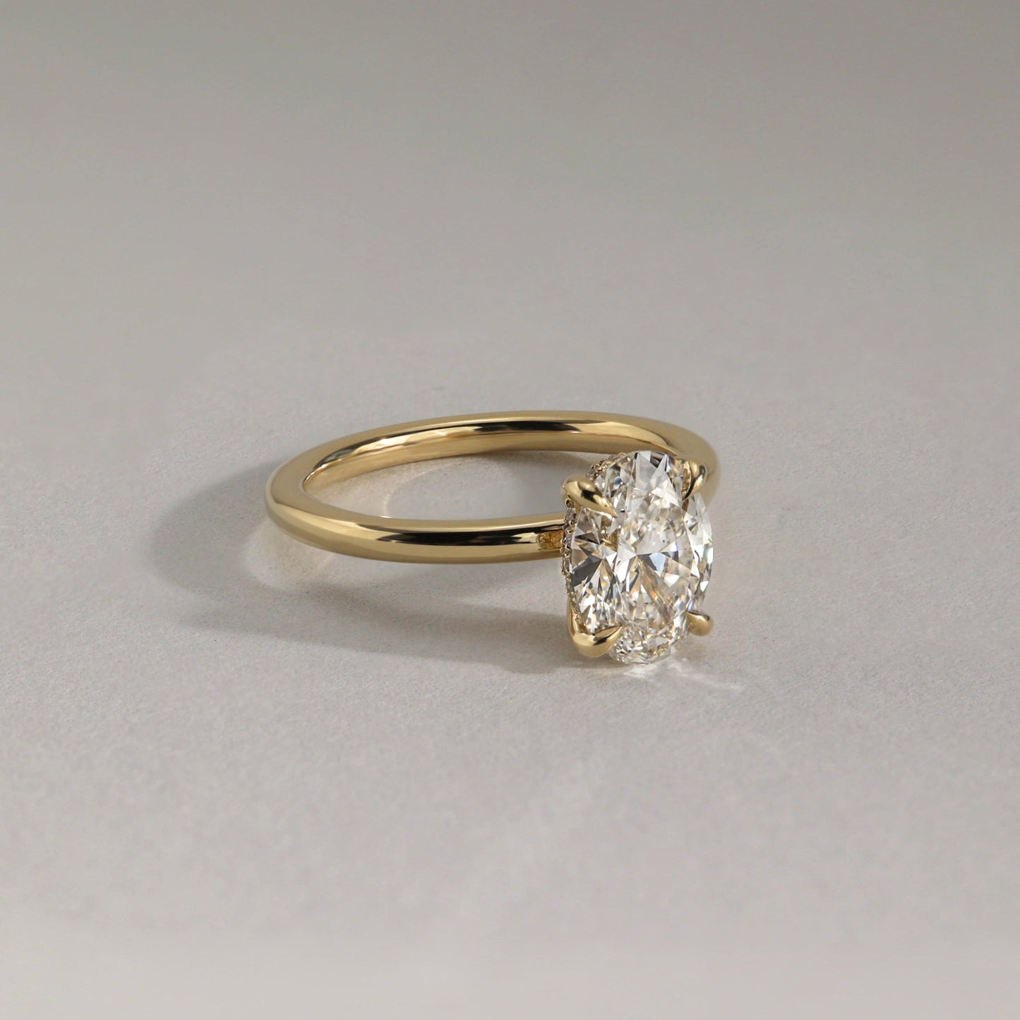 2 CT Oval Hidden Halo Moissanite Engagement Ring