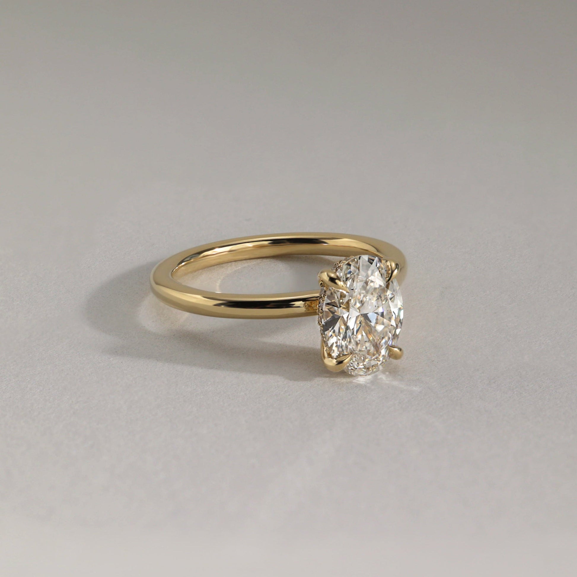2 CT Oval Hidden Halo Moissanite Engagement Ring