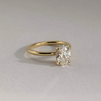 2 CT Oval Hidden Halo Moissanite Engagement Ring