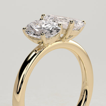 1 CT Pear Toi et Moi Moissanite Engagement Ring