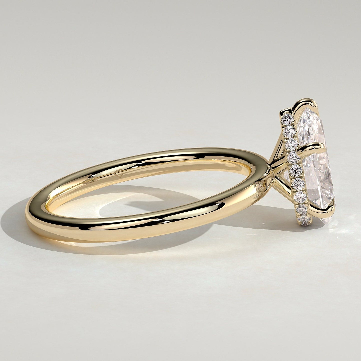 2 CT Pear Hidden Halo Moissanite Engagement Ring