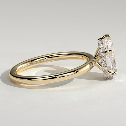 2 CT Pear Hidden Halo Moissanite Engagement Ring