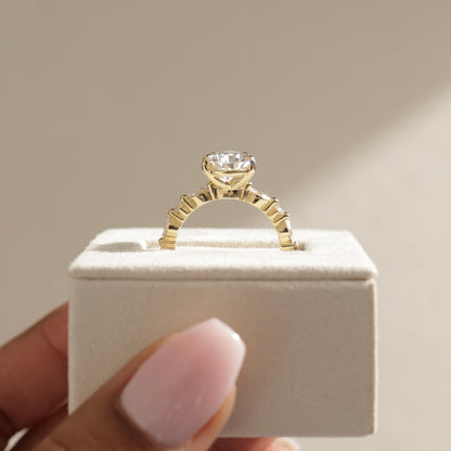 2 CT Pear Dainty Pave Moissanite Engagement Ring