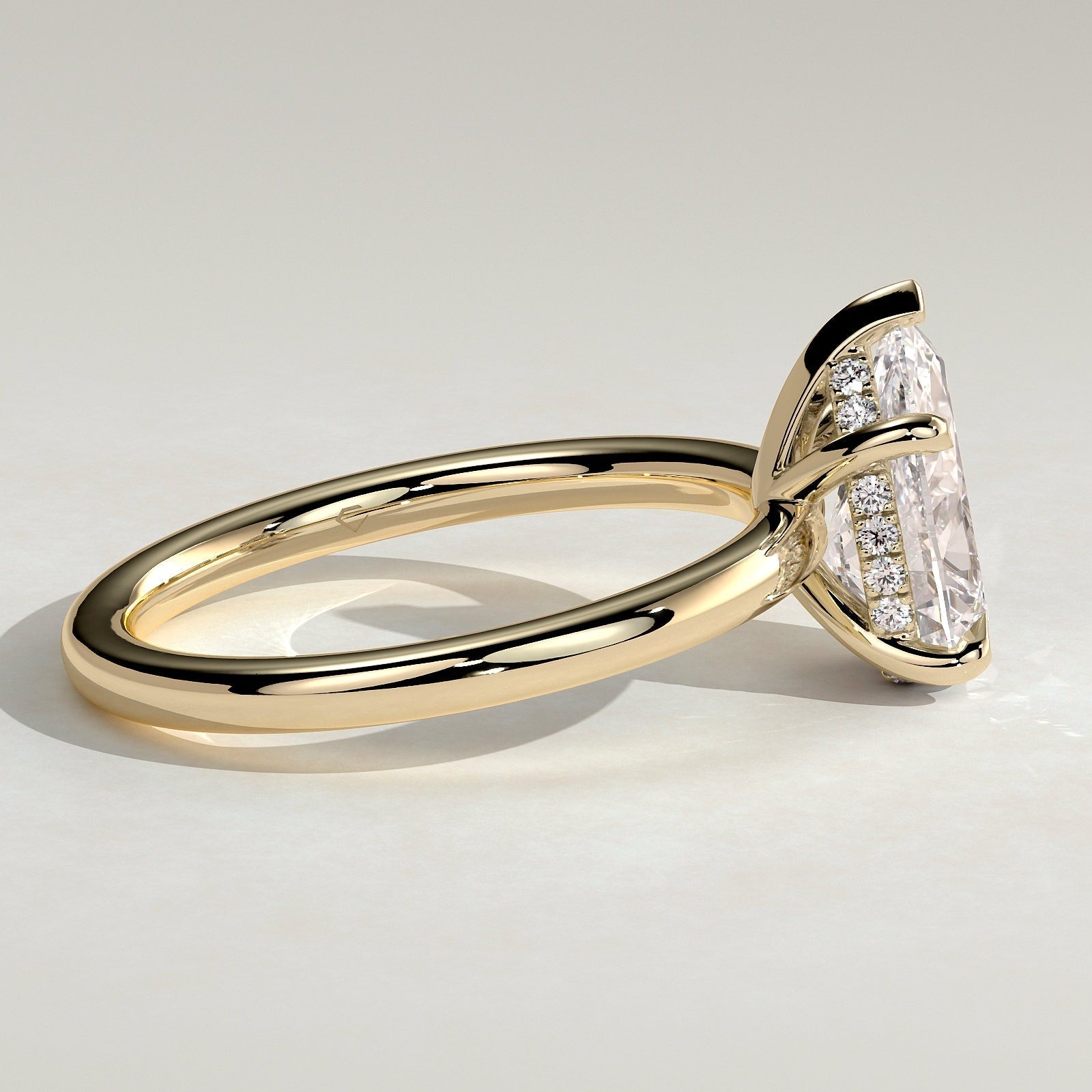 2 CT Pear Hidden Halo Moissanite Engagement Ring