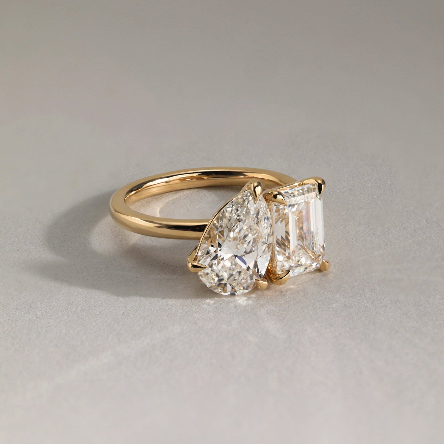 1 CT Pear Toi et Moi Moissanite Engagement Ring