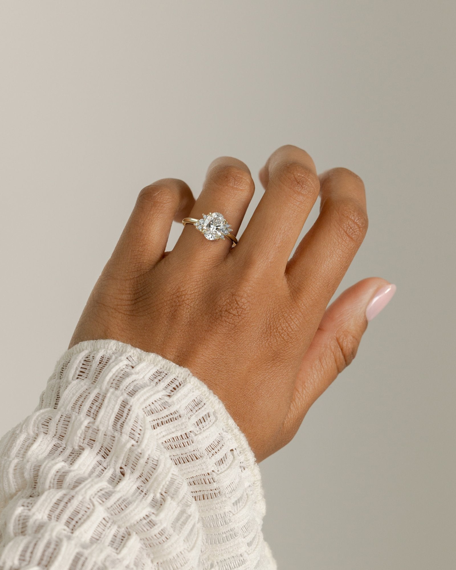 2 CT Oval Cluster Moissanite Engagement Ring