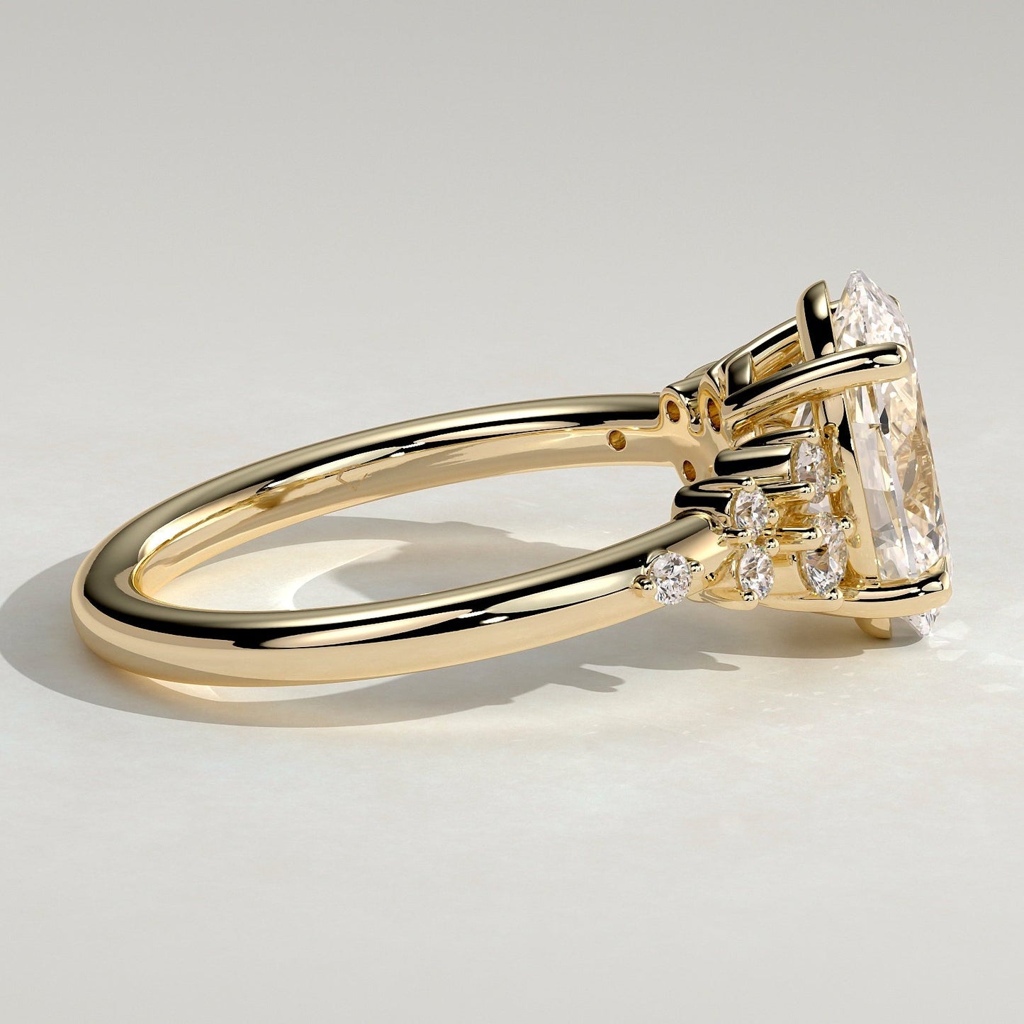 2 CT Oval Cluster Moissanite Engagement Ring