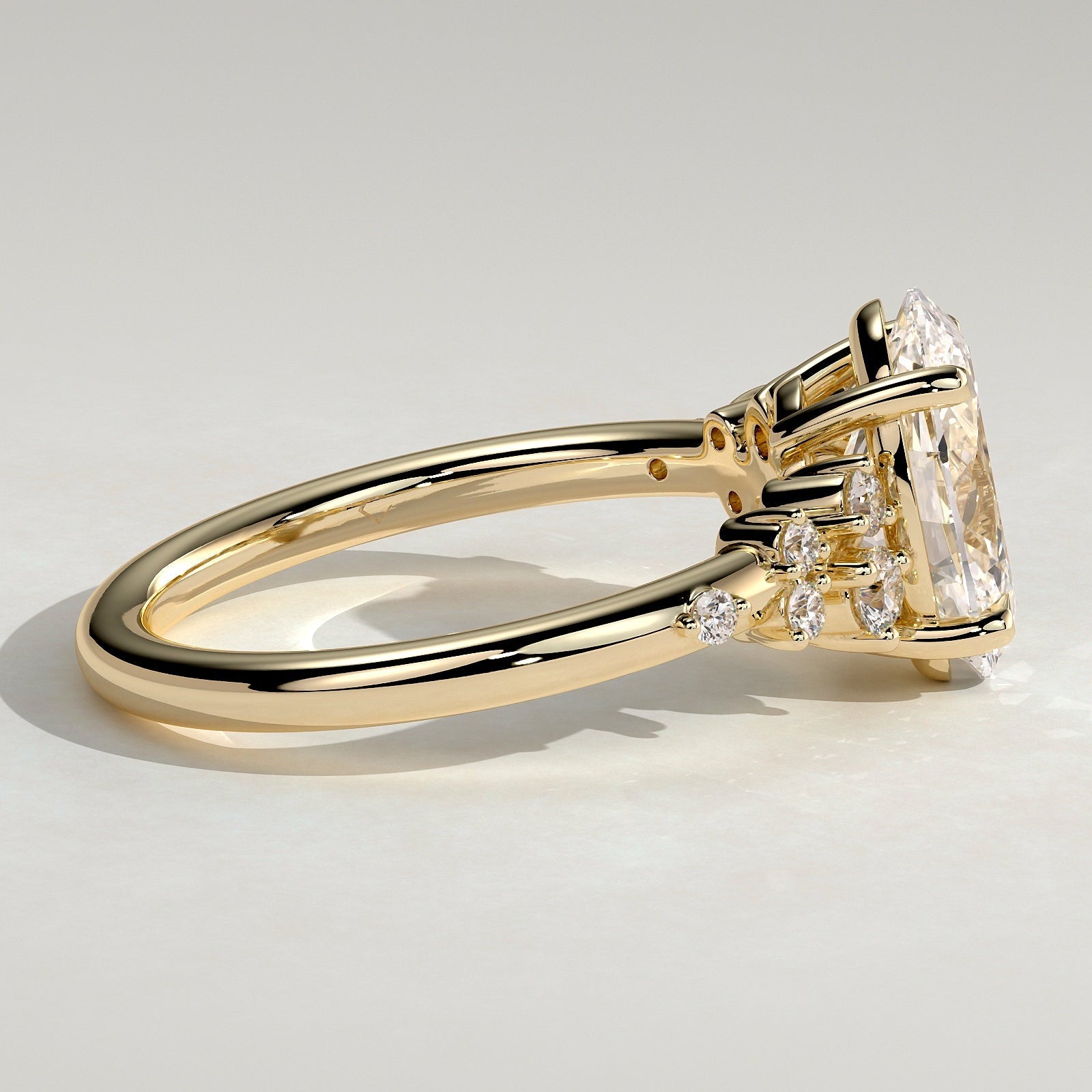 2 CT Oval Cluster Moissanite Engagement Ring