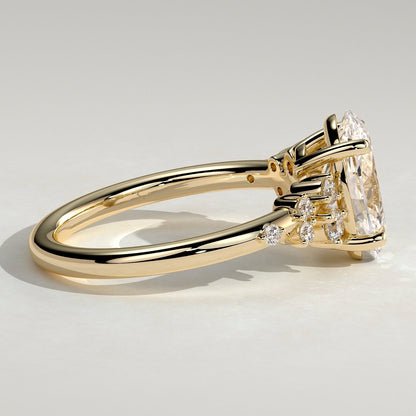 2 CT Oval Cluster Moissanite Engagement Ring