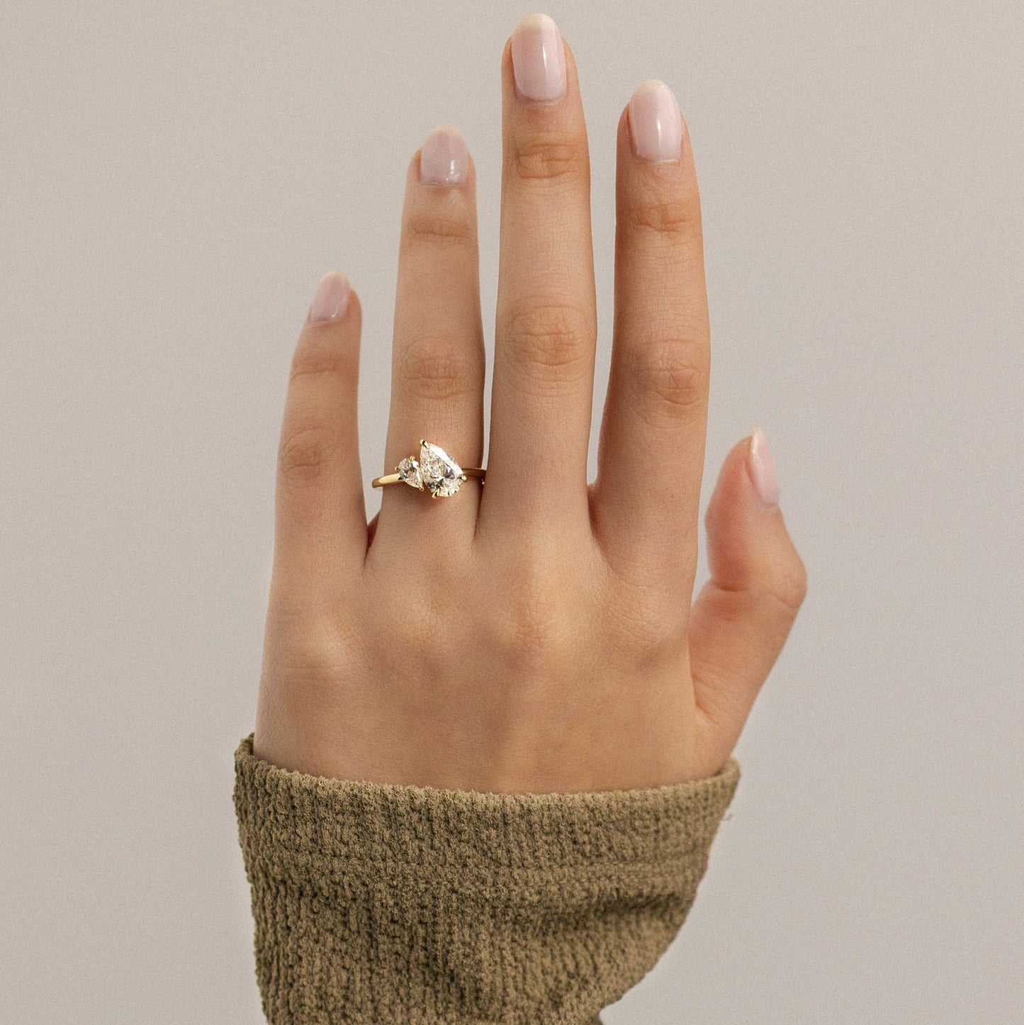 1 TCW Pear Toi et Moi Moissanite Engagement Ring