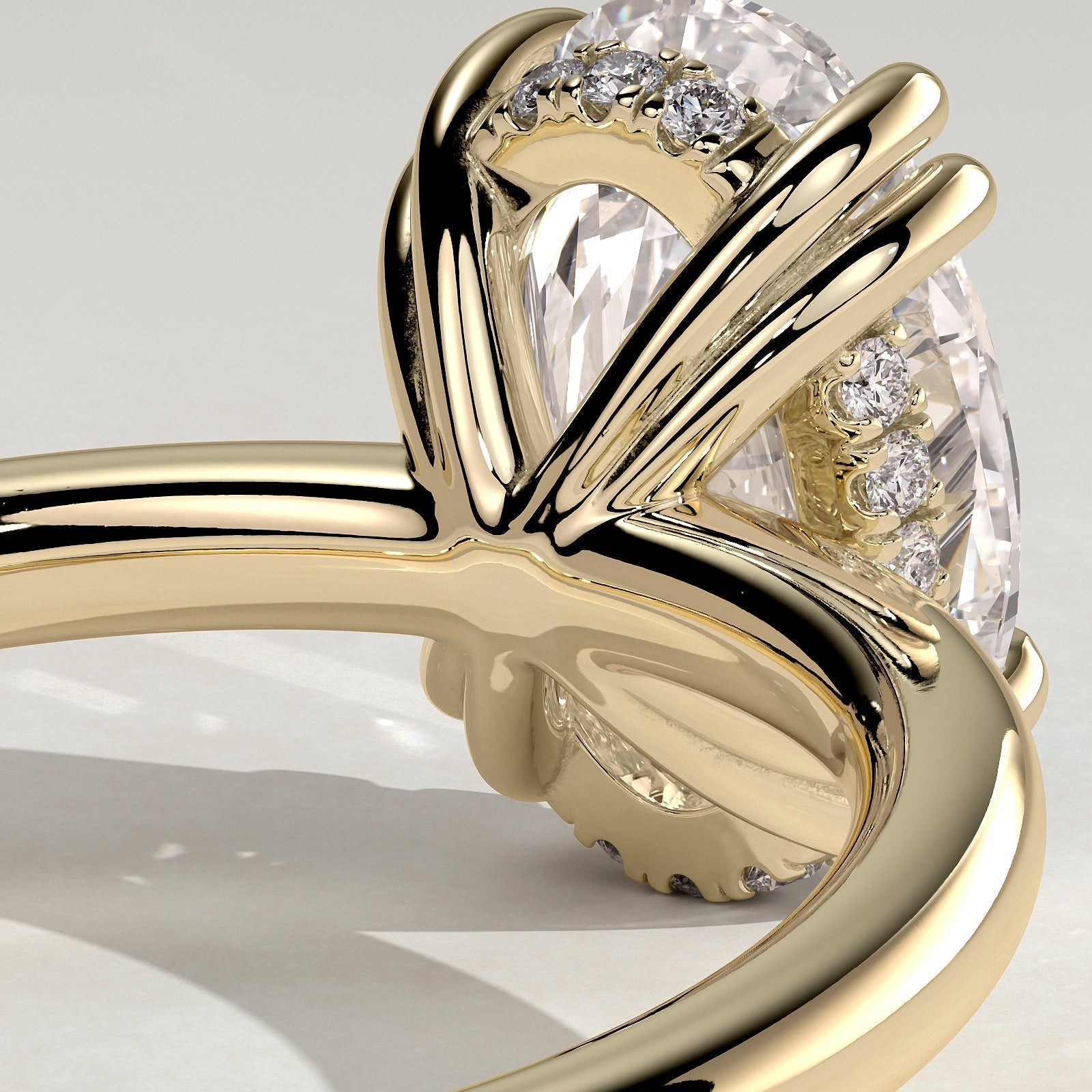 2 CT Oval Hidden Halo Moissanite Engagement Ring