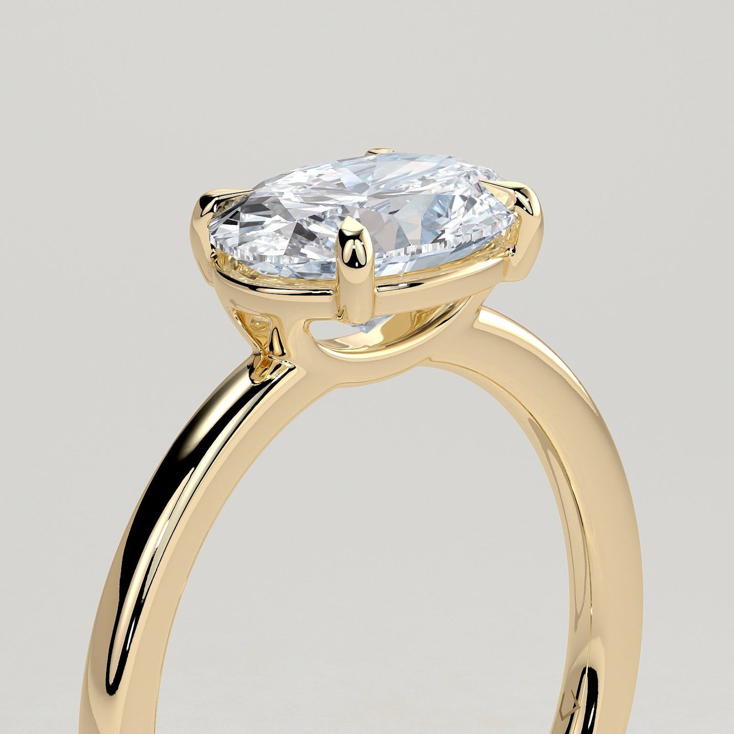 2 CT Oval Solitaire Moissanite Engagement Ring