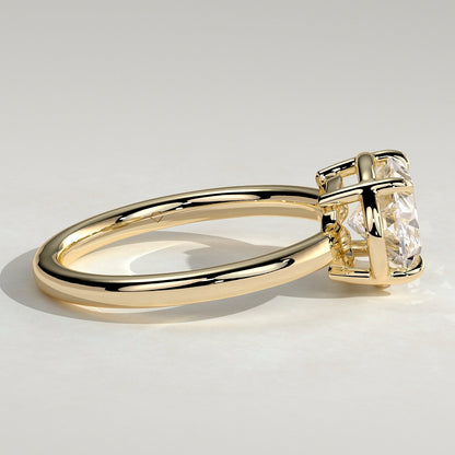 2 CT East West Oval Bezel Solitaire Moissanite Engagement Ring