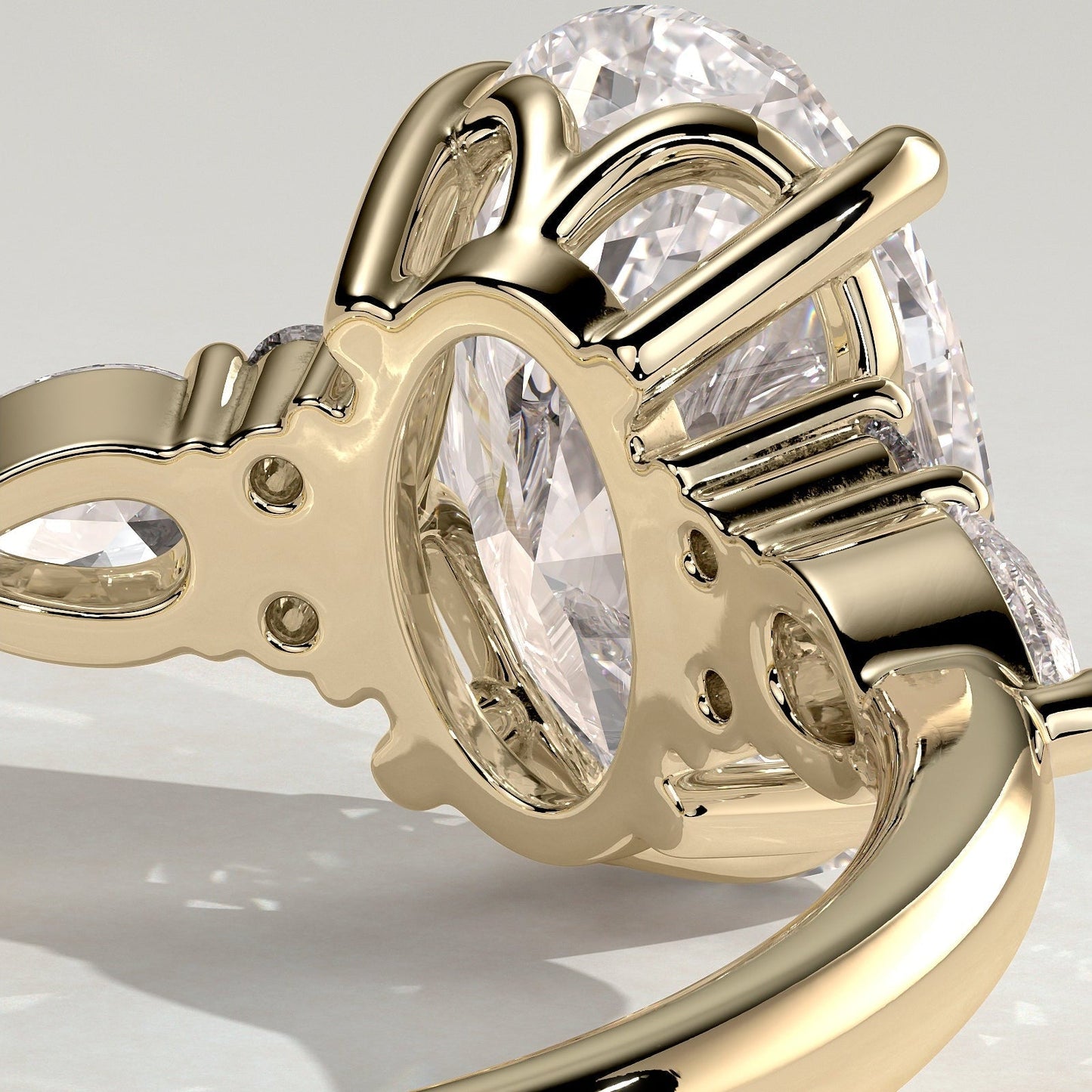 2 CT Oval Cluster Moissanite Engagement Ring