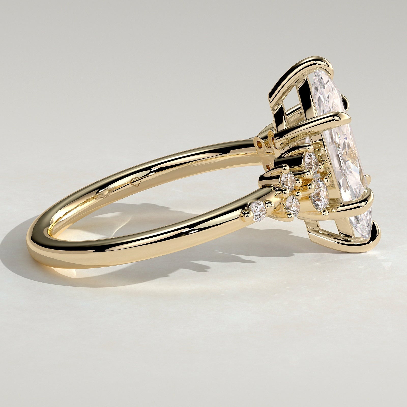 2 CT Marquise Cluster Moissanite Engagement Ring