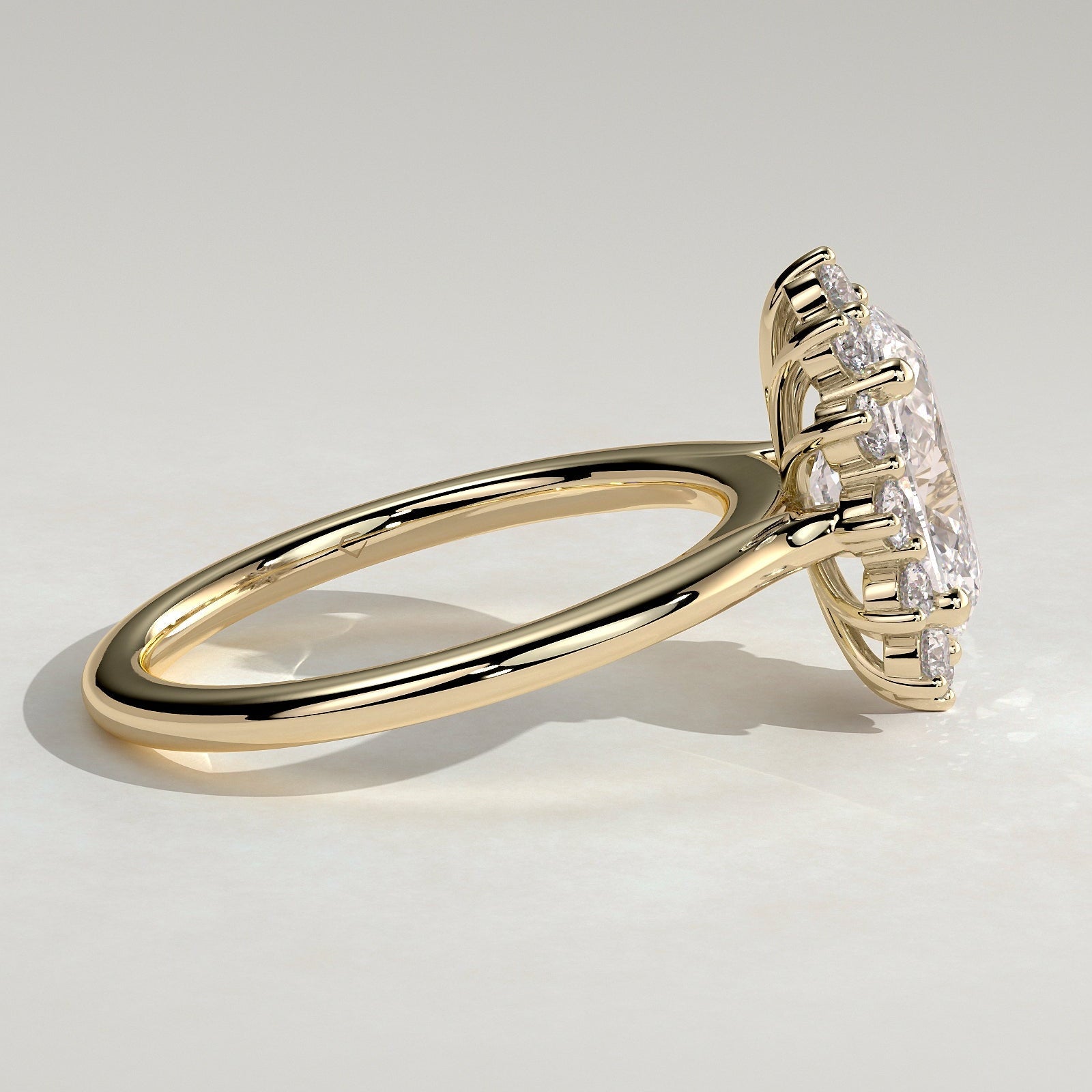 2 CT Oval Halo Moissanite Engagement Ring