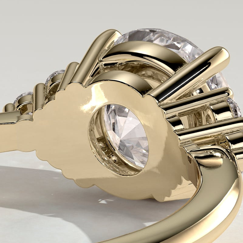 2 CT Round Cluster Moissanite Engagement Ring