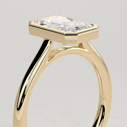 2 CT Radiant Bezel Solitaire Moissanite Engagement Ring