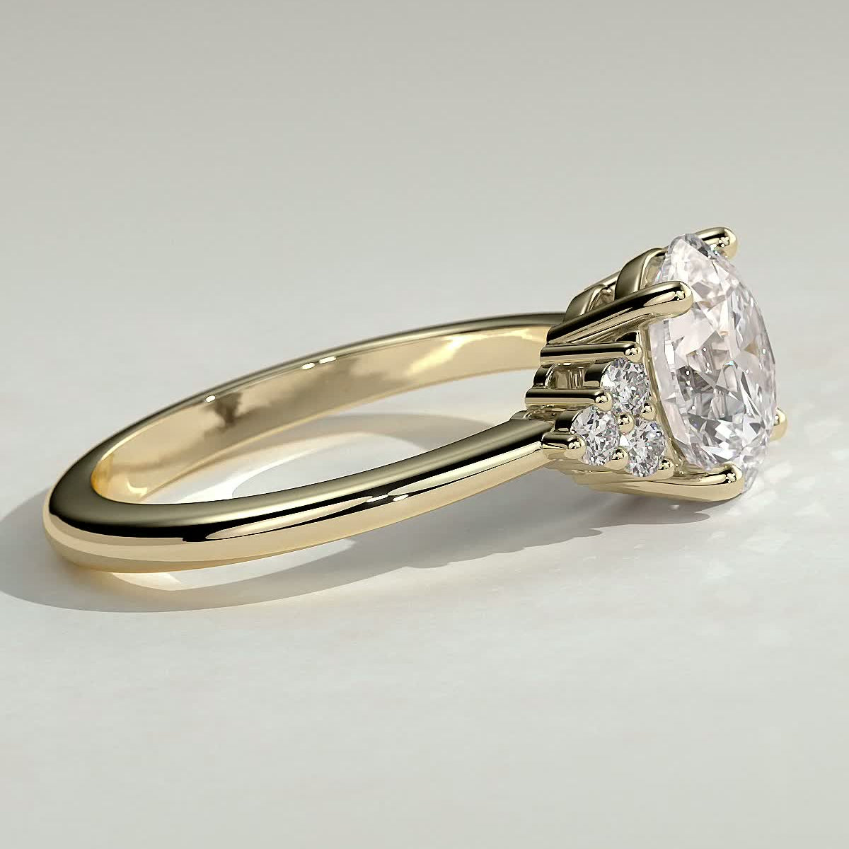 2 CT Round Cluster Moissanite Engagement Ring