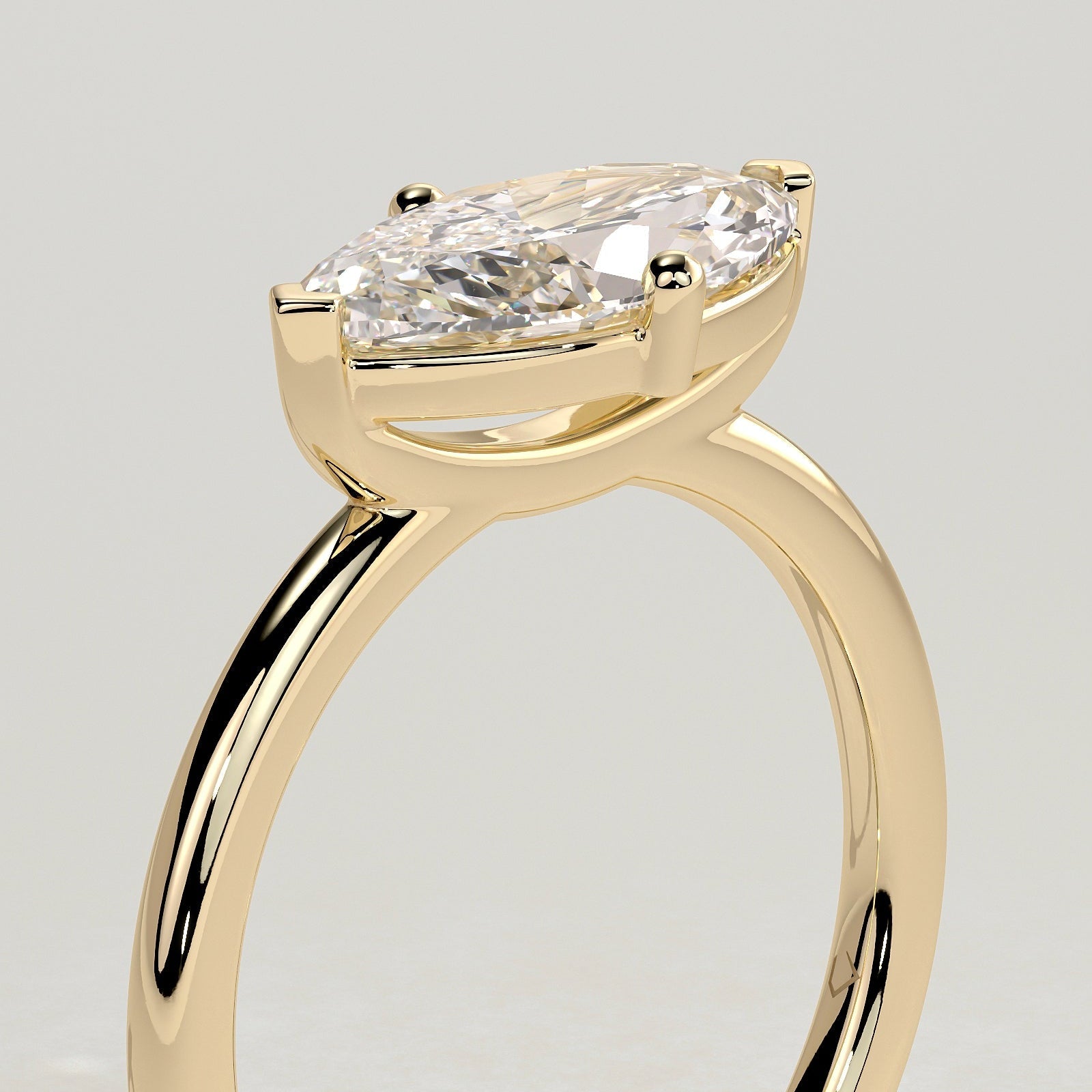 2 CT East-West Marquise Solitaire Moissanite Engagement Ring
