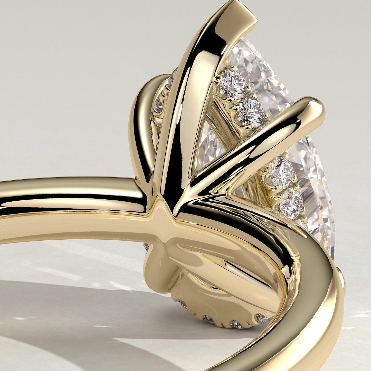 2 CT Pear Hidden Halo Moissanite Engagement Ring