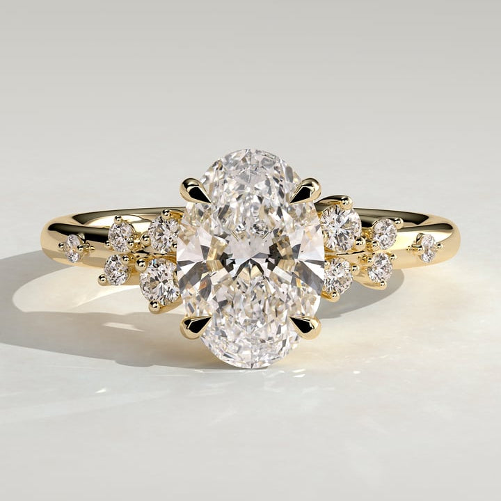 2 CT Oval Cluster Moissanite Engagement Ring