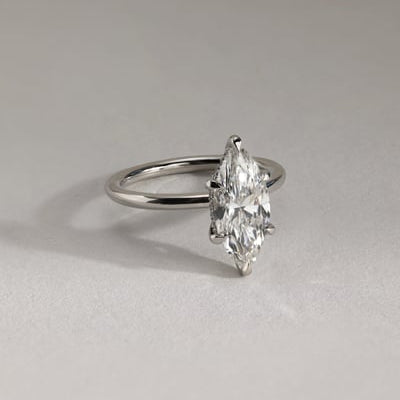 2 CT Marquise Hidden Halo Moissanite Engagement Ring