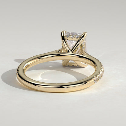 2 CT Emerald Pave Moissanite Engagement Ring