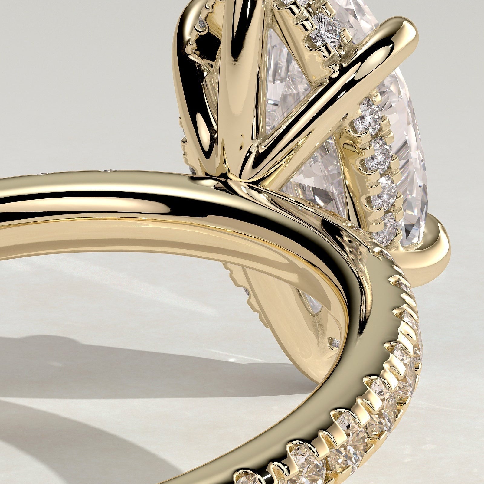 2 CT Marquise Pave Moissanite Engagement Ring