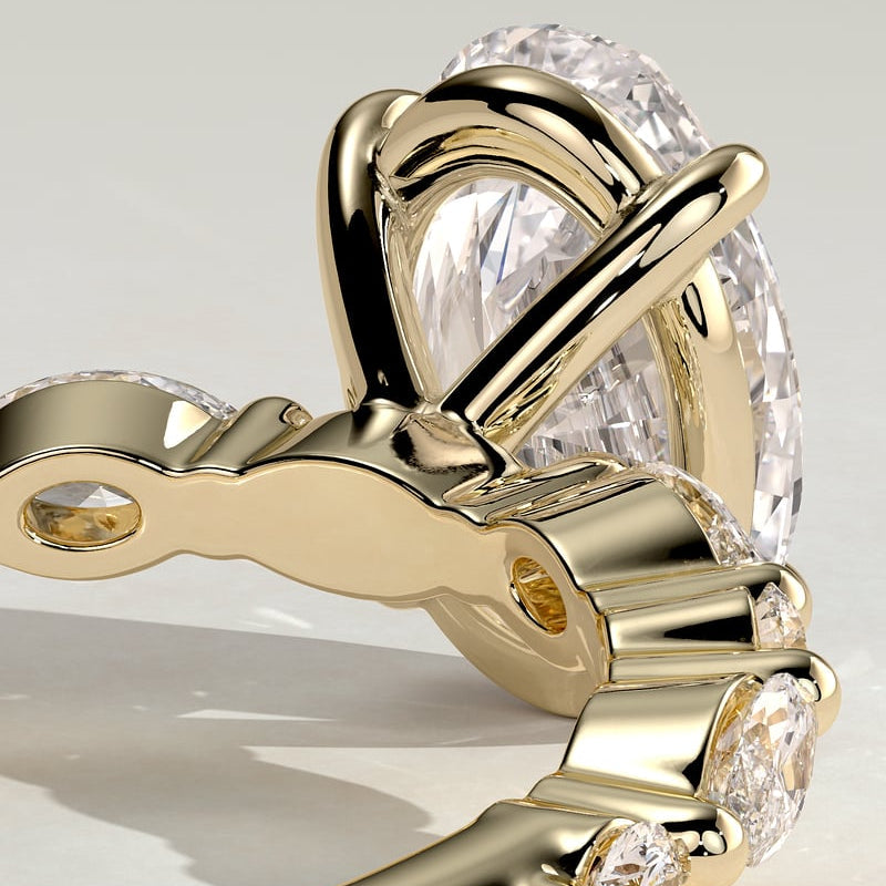 2 CT Oval Cluster Moissanite Engagement Ring
