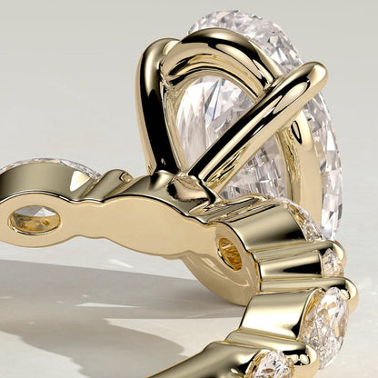 2 CT Oval Cluster Moissanite Engagement Ring